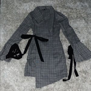 Pretty little thing gray plaid blazer dress